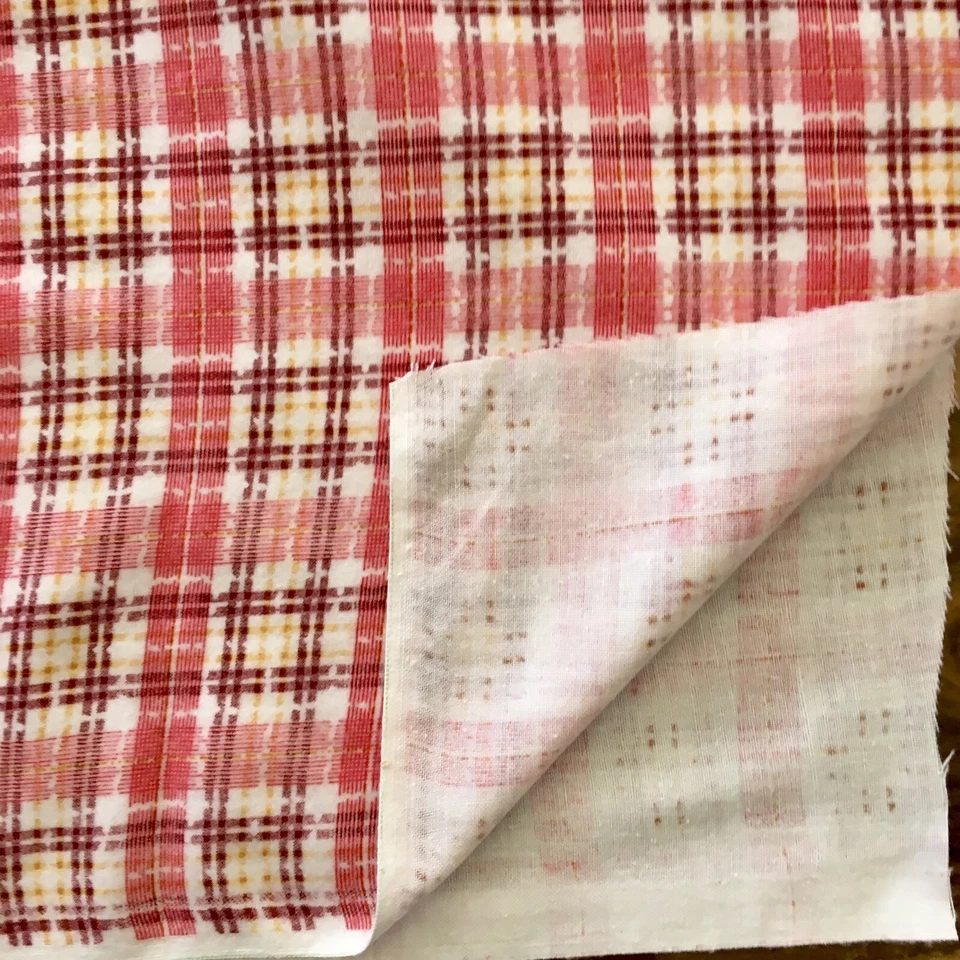 Red With Yellow Flannel Plaid Fabric 1 Yrd 20” By 44” - Image 3 of 3