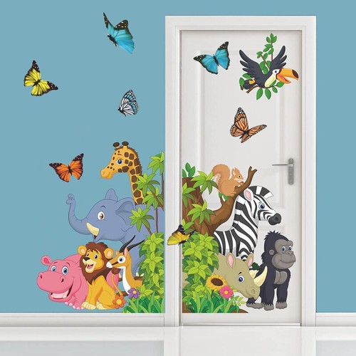 Forest Animals Wall Decals Large Jungle Animals Wall Stickers Kids