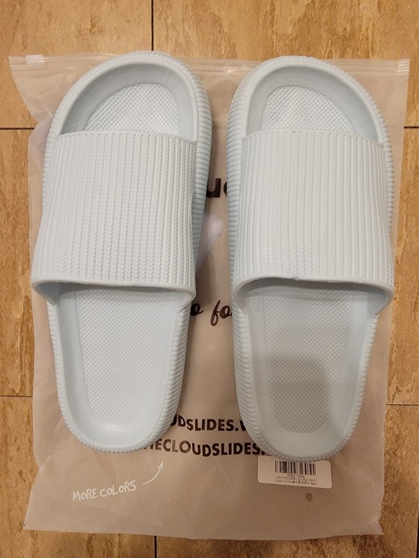 New Light Blue Cloud Slides for Women, Size 44-45 /US 11-12