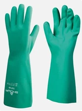SHOWA 727 Nitrile Unlined Chemical Resistant Glove Size M & L (12 pair)