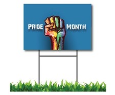LGBT GAY Pride 18x24" YARD SIGN WITH FREE STAKES MADE IN USA FAST SHIPPING