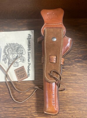 Alfonsos Basket Leather Lined Western Holster Cap Ball Black