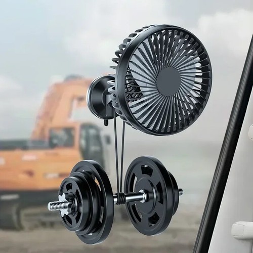 12V-24V 5W Auto Ventilator 3 Geschwindigkeiten Steuerung Tragbar Saugnapf Einzelkopf USB Autolüfter - Bild 5 von 11