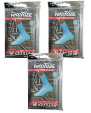 (3 Pack) Velotoze Tall Overshoes Cover Blue Latex Size 37-40 Waterproof S/P