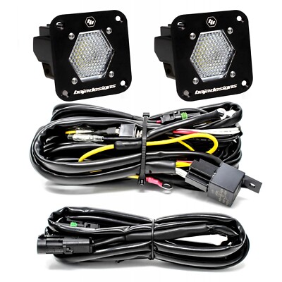 Baja Designs Flush Mount S1 Work/Scene LED Reverse Light Pair & Wiring Kit