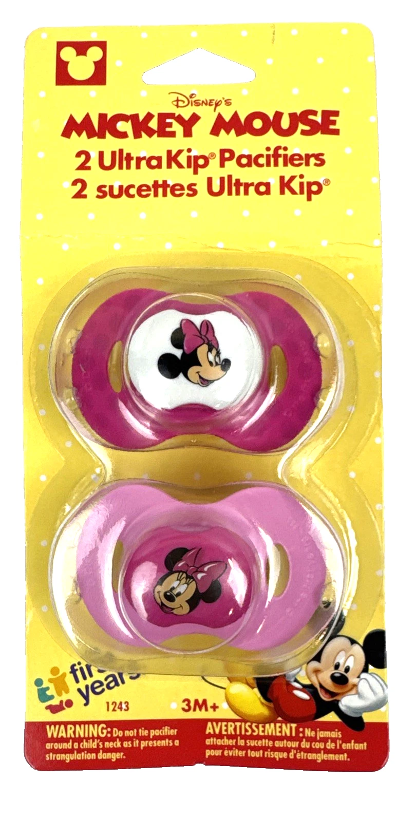 Vintage Pacifier Mickey Mouse Orthodontic The First Years Ultra Kip Latex Lot 2