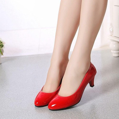 Sexy Low Heel Women Sandals Elegant Spring Low Mouth Artificial PU Work Shoes - Picture 5 of 15