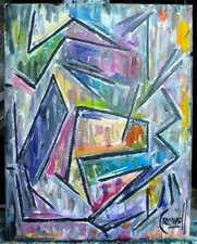 AN ENDLESS TIME abstract NEW  oil painting 8x10 canvas original signed Crowell