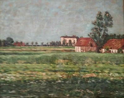1911 LISTED GERMAN HERMANN HARTMANN-DREWITZ Sd OIL on BOARD COUNTRY LANDSCAPE