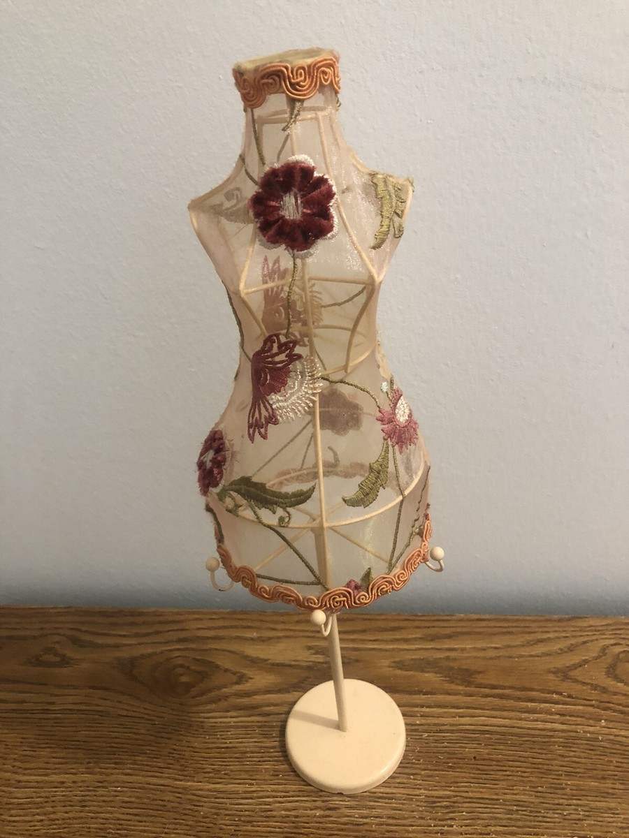 Mannequin Dress Form Pink Metal Jewelry Display Organizer Shabby Chic  Style. EUC
