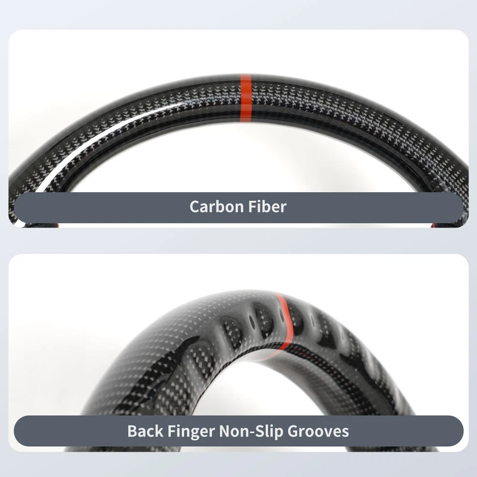 Volante LED de fibra de carbono real apto para Dodge Charger Challenger Durango 11-14 Foto 4 de 4