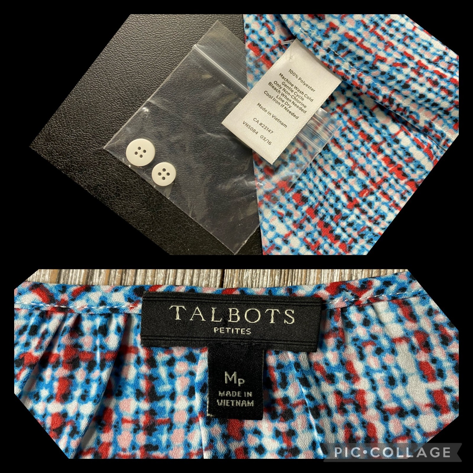 Talbots Petites MP Multicolor Pattern Hidden Butt… - image 12