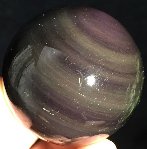 1,94 Zoll 150 g natürlicher Regenbogen-Obsidian poliert Kristallkugel Kugel Heilung IP0575 - Bild 8 von 11