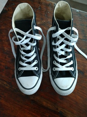 white converse high tops size 5.5