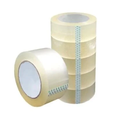 6 Rouleaux Emballage Boite Mise en Carton Soudure Bande 2 Mil 2 X 101m - Photo 1/4