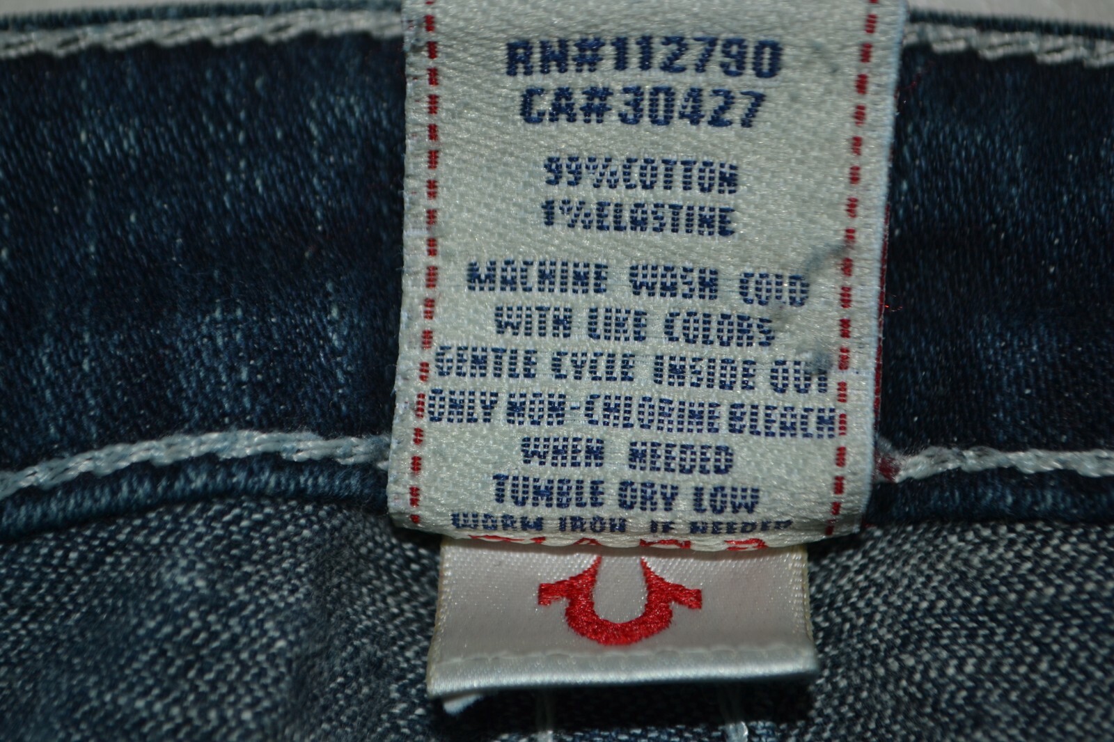 True Religion Women's Billy Straight Embellished U Pocket Flaps Jeans Sz 30x32 thumbnail 10