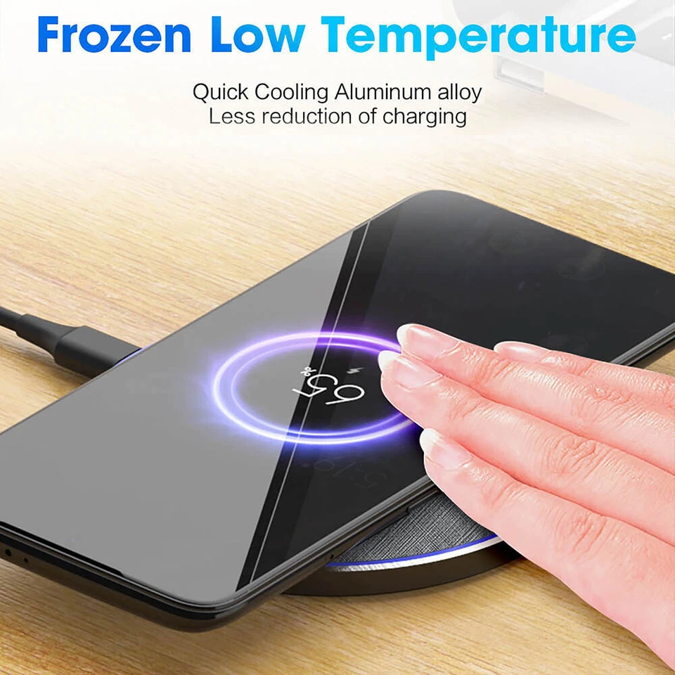 30W Fast Wireless Charger Metal Charging Pad For Apple iPhone 16 Samsung S25 S24 - Image 3 of 4