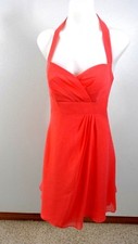 ALFRED ANGELO WOMENS BEAUTIFUL CORAL PINK CHIFFON FORMAL DRESS SIZE 4 STYLE 7172