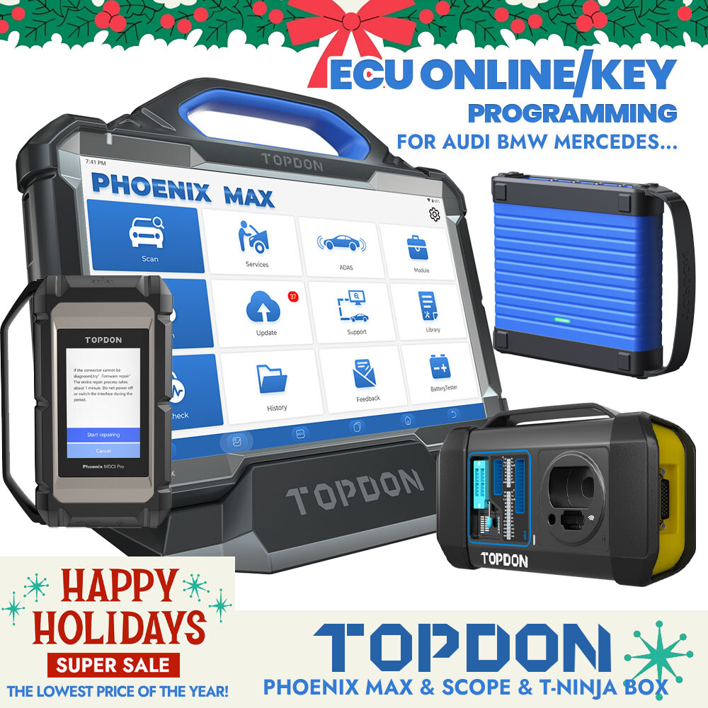 2025 TOPDON Phoenix Max Scope T-Ninja Box ECU Online Coding Key Programming Tool-image