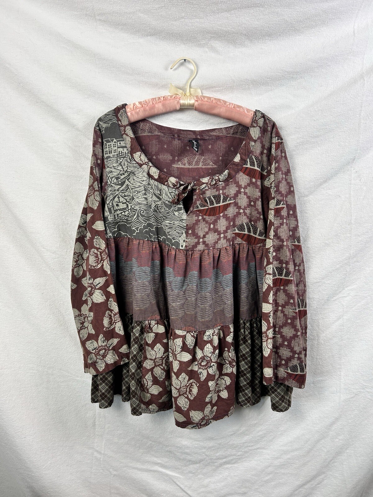Sacred Threads Patchwork Blouse Tunic Boho Dress … - image 1