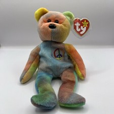 BEANIE BABIES RARE Peace the Bear PVC Pellet & No Stamp