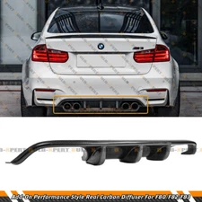 FOR 2015-19 BMW F80 M3 F82 M4 ADD-ON MP STYLE CARBON FIBER REAR BUMPER DIFFUSER