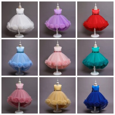 Blume Kinder Party Kleid Hochzeit Brautjungfer Prinzessin Schwanzrock Mädchen