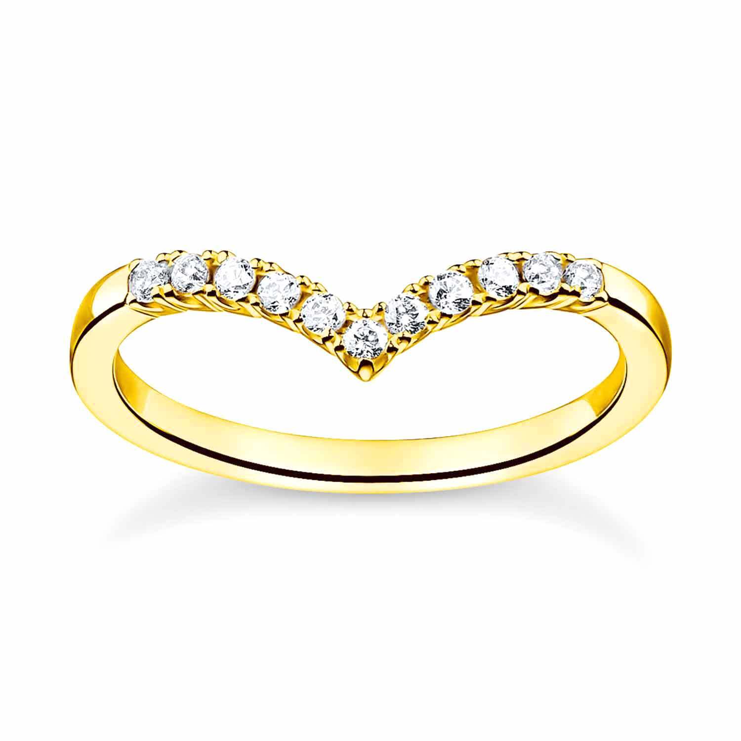 ТОМАС САБО Шмак (THOMAS SABO Schmuck) Даменринг V-образной формы из нержавеющей стали для золотых изделий TR2394-414-14