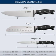 BREWIN Japanese Kitchen Knives, High-Carbon Forged GERMAN Stainless-Steel Blades