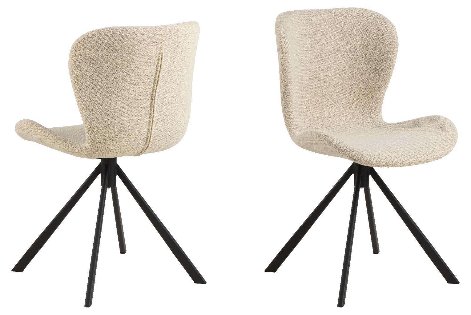 Batilda- Grey Bouclé Fabric and Oak Dining Chairs, Set Of 2 Quality Curved Seats - Image 4