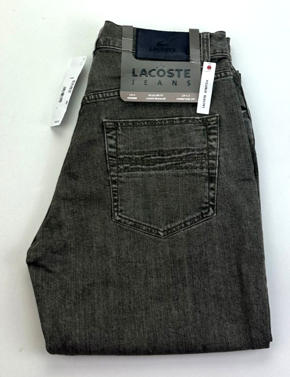 Lacoste Regular Fit Stretch Jeans Mens Size W32 L33 FR 42 Grey New 15890₽