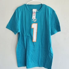 NEW Miami Dolphins Tagovailoa #1 Mens Large Short Sleeve T-Shirt Shirt