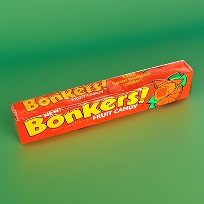 1980's Vintage ''New!'' BONKERS Orange Fruit Candy Package Pack - Sealed NOS!