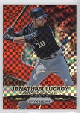 2015 Panini Prizm Red Power Prizm 93/125 Jonathan Lucroy #90 0f8