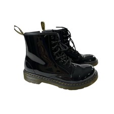 Dr Doc Martens Junior 1460 Patent Leather Lace Up Boot Youth Size 4 Gloss Black