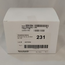 Samco Transfer Pipet 1.5 ml Extended Fine Tip, Small Bulb 400 Pipets