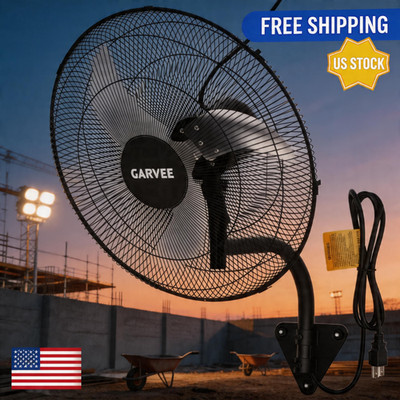 20 Inch Wall Mount Fan Oscillating, 3 Speed High Velocity Industrial Wall Fan