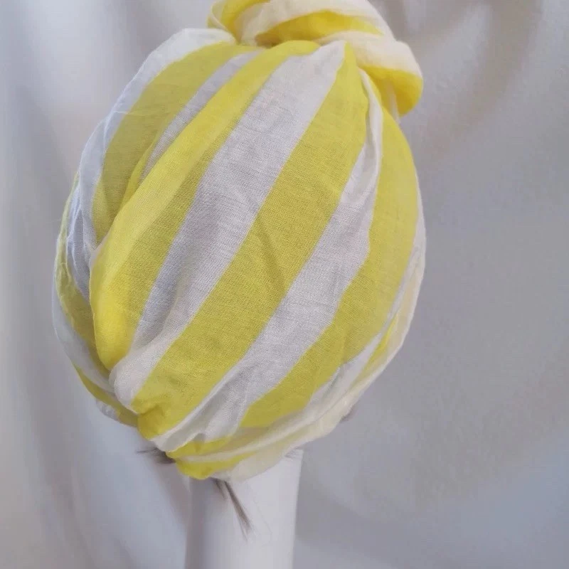 Pañuelo marroquí amarillo pálido sombrero vintage Foto 4 de 4