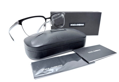 DOLCE & GABBANA DG 1302 1277 BLACK TOP SMOKE GRAY RX EYEGLASSES 53-17-140 MM NEW