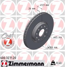 2X 600.3271.20 ZIMMERMANN Bremsscheibe für AUDI,CUPRA,SEAT,SKODA,VW