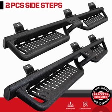 Black Drop Side Steps Fits 2007-2018 Jeep Wrangler Jk 4 Door Running Boards