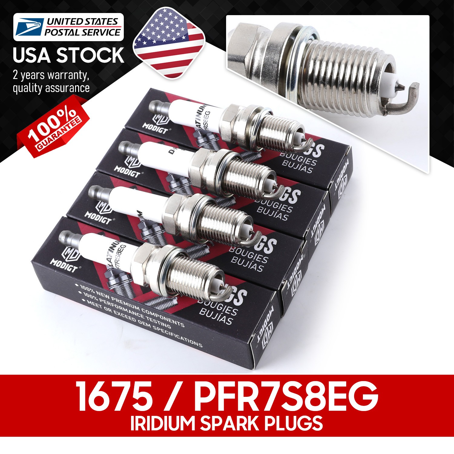 4Pcs 06H905601A PFR7S8EG 1675 Spark Plugs for Audi A4 A5 VW Passat Golf EOS GTI