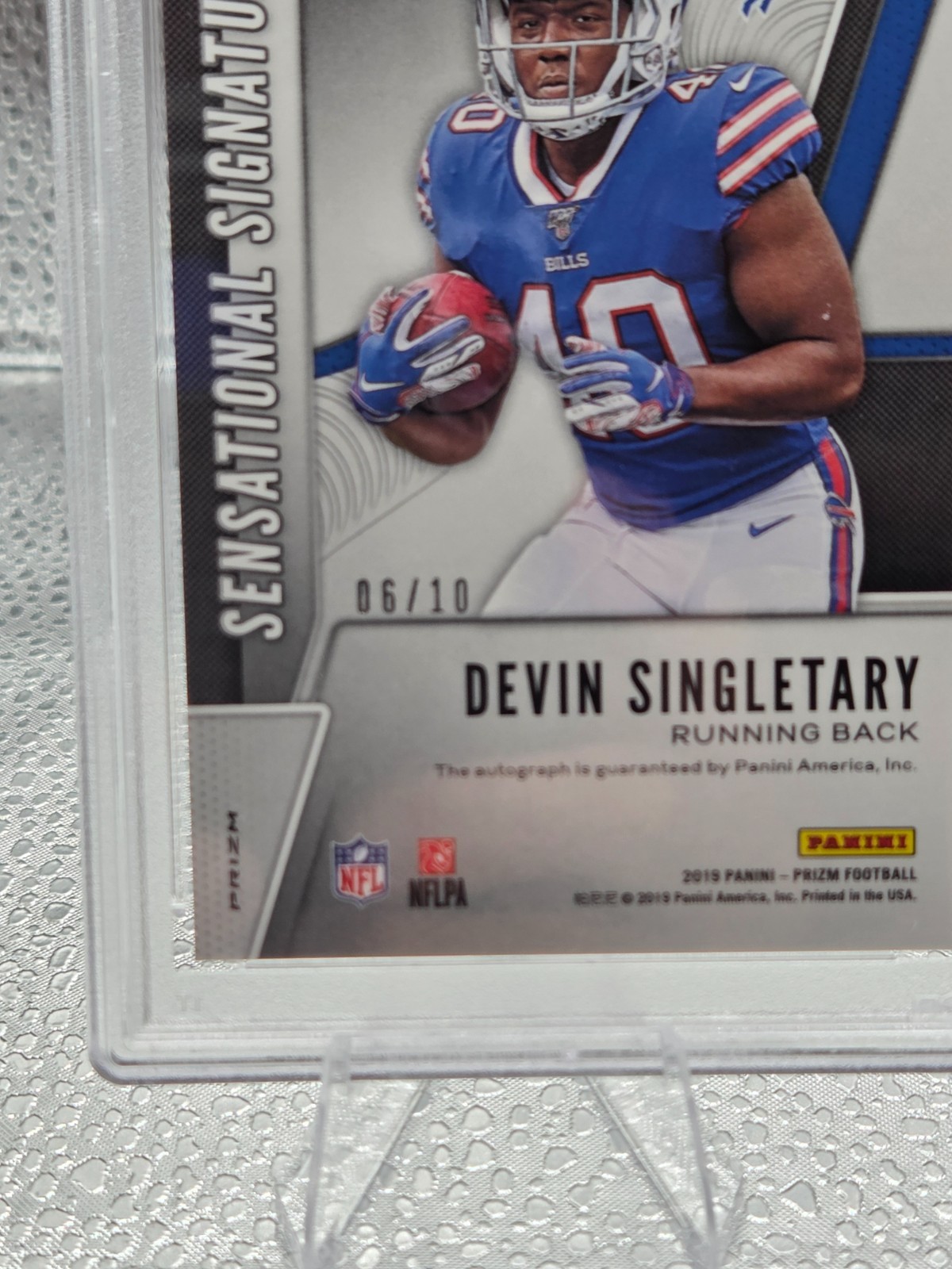 2019 Prizm GOLD REFRACTOR AUTO ~ DEVIN SINGLETARY Rookie Card /10 PSA 10 GEM view 2