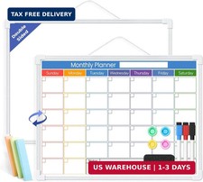 Whiteboard Calendar for Wall,16" x 12" Hanging Dry Erase Calendar Board, Monthly