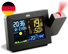 ADE Funkwecker Mit Projektion | Funk Wetterstation Mit Außensensor | Hygrometer 