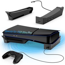 Horizontal Stand for PS5 Console with 4-Port USB Hub, Base Holder for PlaySta...
