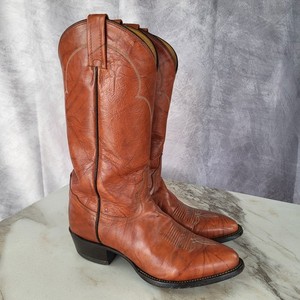 Vintage Tony Lama Brown Leather Cowboy Western Boots Mens Shoes Size 10 D Vintage Tony Lama Brown Leather Cowboy Western Boots Mens Shoes Size 10 D