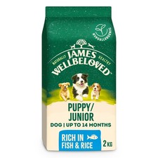 James Wellbeloved Dog Puppy Hypoallergenic Dry Food Fish and Rice 2 kg 6.77 per kilo