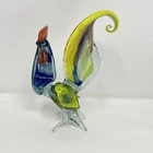Vintage Murano Style Hand Blown Art Glass Rooster Figurine Sculpture 7”