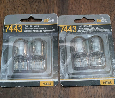 7443LL Long Life 12V Tail Brake Light Bulbs 2 Packs 4 Bulbs Total New
